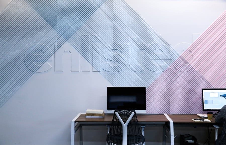 Enlisted Design Logo on office wall