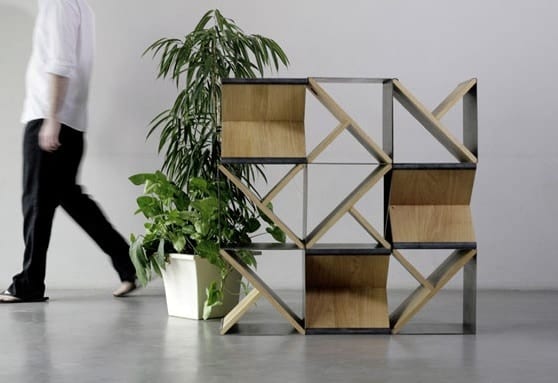 Space saving wooden cube storage unit