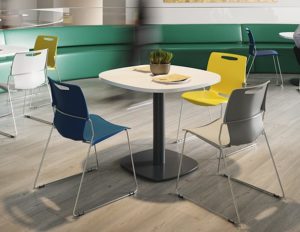 Touch chairs by Workagile arranged as a room set complete with table