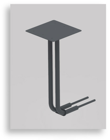 Rokkadot desk mounting bracket shown on a grey background