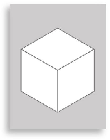 Huddlebox cube module on grey background - line drawing