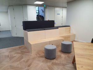 Workagile Huddlebox and Dots seating solutions
