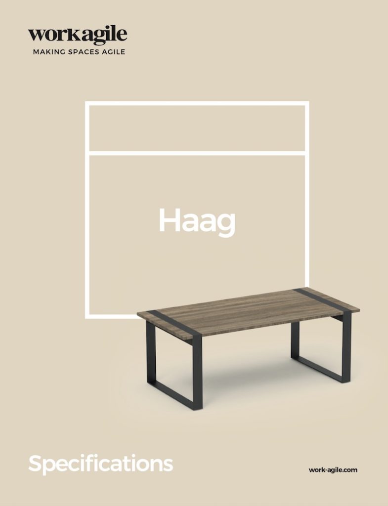 Haag table brochure shown on front cover