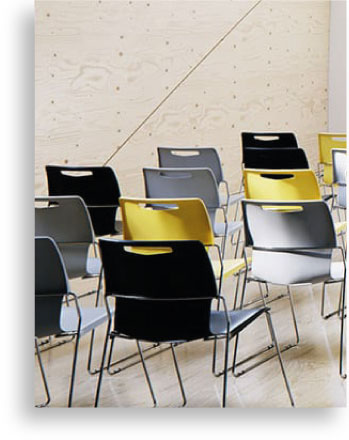 Touch chairs shown in a school / conference room setting
