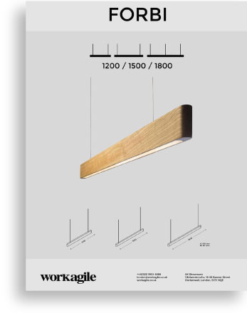 Workagile Forbi lighting strips dimensions drawings