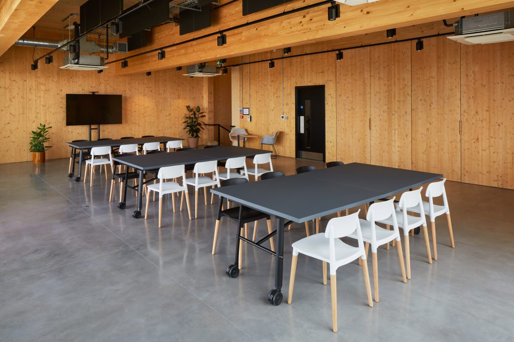 A sustainable, flexible and multi-use co-working space at Wilds Ecology Centre with Nimble Folding Tables