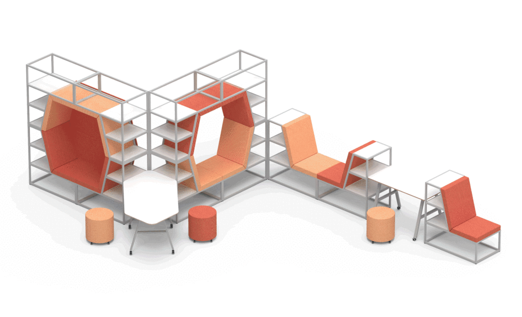 Workagile Anyway modular seating and shelving