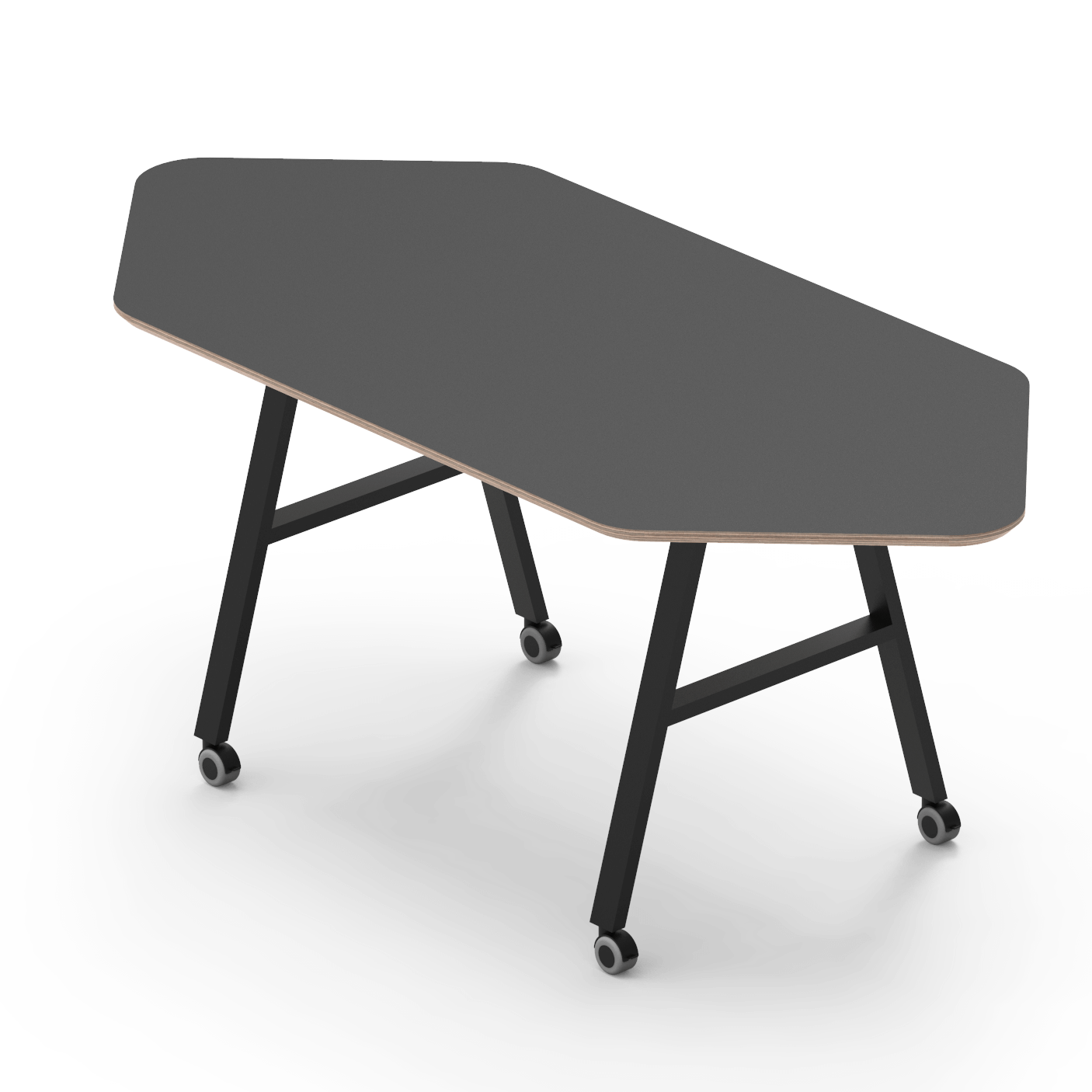 Workagile Anyway modular diamond shaped table in black