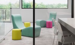 Workagile Dots shown in various colours in a room setting
