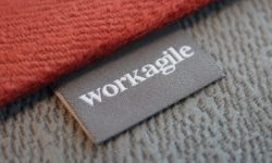 Close up of Workagile Dots branded tag