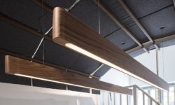 Forbi lighting panels in dark wood